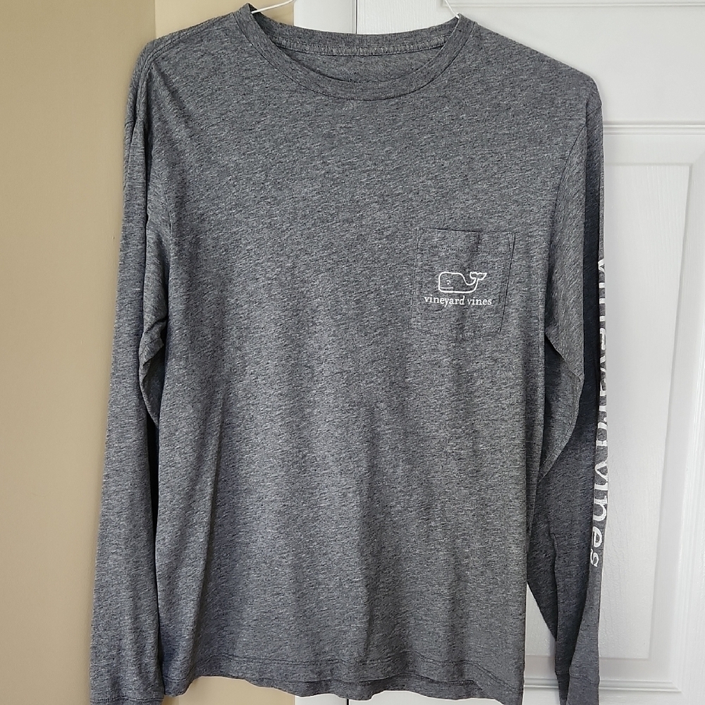Vineyard Vines Men's Grey Long Sleeve Tee, Small
